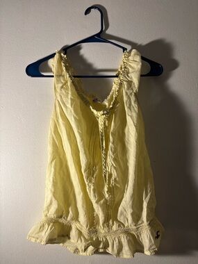 Hollister Lemon Yellow Ruffle Camisole Tank
